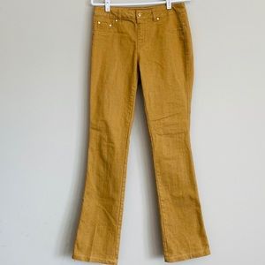 IMAN Yellow Tan Gold Boot-Cut Long Pants